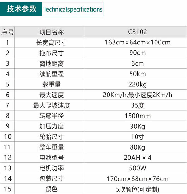 电动扎囊尘推车C3102