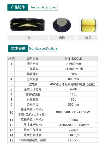 新型全封闭自卸式扎囊扫地机MN-E800LD